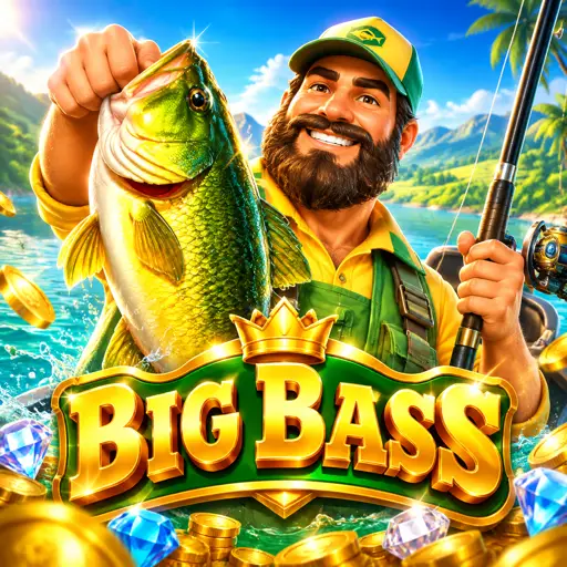 Slot de pescaria com símbolos de peixe e coleta de valores